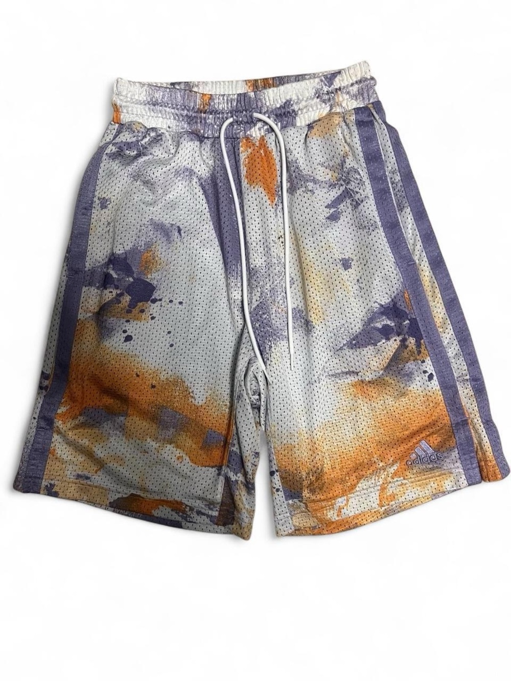 BRAND NEW adidas White, Purple & Orange Tie-Dye Mesh Basketball Shorts